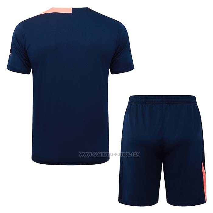 Chandal del Barcelona Manga Corta 2025-2026 Azul Rosa - Pantalon Corto